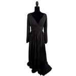 Amazon  Black Maxi Dress with V-Neck and Slit NWOT Photo 4