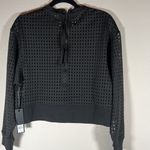 Cynthia Rowley NWT Rowley Fitness Black Perforated Mesh Pullover Photo 7