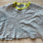 Acrobat Luxury Wool Blend Cropped Sweater with Neon Yellow Trim XS/S Gray Photo 0