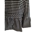 Nanette Lepore  Black White Gibgham Plaid Peplum Blazer Jacket Size 14 Photo 2