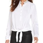 Karen Kane  White New Wave Shine Bright Rhinestone Embellished Blouse Photo 0