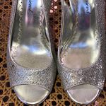 Lulu Townsend ‎ Silver Metallic Slingback Heels Photo 2