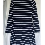 Reformation Junia Knit Dress Navy White Striped Short Mini Tunic Small Coastal Photo 3