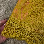 Anthropologie  Eri + Ali Gold Yellow Pink Lace Tank Top Blouse Photo 5
