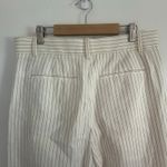 Madewell The Harlow Super Wide Leg Ivory Black Pinstripe Linen Blend Pants 4 New Photo 6