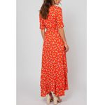 Ganni  Silvery Crepe Wrap Maxi Dress, Big Red Apple, FR36/US4 Photo 2