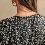 Sézane  Robe Midi Victoriana Dress Two-tone Floral Print | Sz 36 (4 US) | Black Photo 6