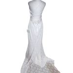 Lulus White Lace Wedding Dress with Train and Lace Photo 2