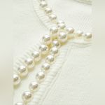 COMMENSE Ivory Pearl Cardigan Sweater Size M Photo 4