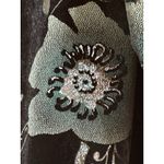 Coldwater Creek Vintage 90s  Jacket Womens Small Teal Floral Glitter Made In USA Photo 3