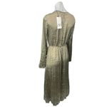 ZARA NEW Khaki Olive Green Silky Satin Cutout Long Sleeve Midi Maxi Dress Sz XS Photo 5