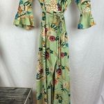 Cupshe  Green Floral Wrap Maxi Dress S NEW Photo 1