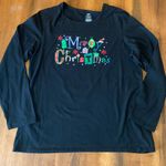 Festive Black Merry Christmas Women's Long Sleeve Tee XXL 20 100%cotton Photo 0
