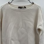 Theory Karenia Off White Chunky Loose Knit Long Sleeve Crew Neck Sweater Sz M Photo 3