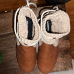 Merrell  Women Winter Boots Size 10.5 Tan Knit Cuff Lace Up Lug Sole Waterproof Photo 6