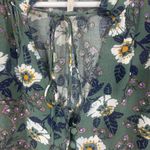 Free People  Magic Mystery Tunic Dress Size S Green Moody Floral Boho Bell Sleeve Photo 6