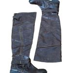 Luxury Rebel Brown Distressed Leather Over Knee Harness Zip Boots size 7.5 Photo 0