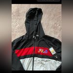 NWT Fila Color Block Hooded Full Zip Women's Lightweight Windbreaker Jacket‎ S Black Photo 4