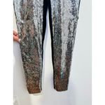 Jenni Kayne  Silver Sparkle Sequin Black Fitted Slim Pants Disco NYE Pants sz S Photo 3