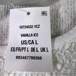 Kasper Size Large Ivory Textured Sequin Sleeveless Jewel Neck Tank Top Photo 7