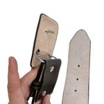 Brown Genuine Leather Calf Hair Aztec Ribbon Trim Belt Size 40 Photo 8