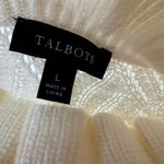 Talbots Cream Textured Wool Cowl Neck Sweater with Ruffles Long-sleeve Size L Photo 3