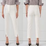 J. McLaughlin Deanne Split-Front Hem Ivory Knit Trouser Pants - Sz 10 💚🎀 Photo 2