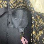 Alex Marie  Aly Sparkly black/Gold Lace Jacquard Bell Sleeve Dress sz 8 Photo 4