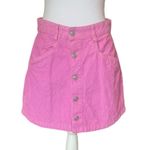 Free People Ray Cord Mini Skirt Bubblegum Pink Womens Size 4 NWOT Photo 3