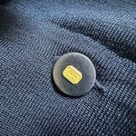 Vintage Rena Lange Navy Blue Jumpsuit Classic Logo Gold Buttons Zip Up Size 40 Size M Photo 7