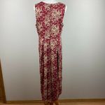 Woolrich  Maxi Dress M‎ Floral Maroon Beige Sleeveless Cotton Blend Long Photo 3