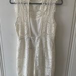 White Lace High Neck Open Back Bridal Party Dress NWT Size Large Photo 1