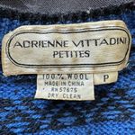 Adrienne Vittadini Vintage Fair Isle Wool Sweater Vest Sz S Blue Winter Academia Photo 3