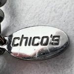 Chico's  Cream Wood Beaded Y Drop Pendant Necklace Boho Statement ✨ Photo 9