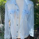 Forever 21 Sheer “Levi” Jacket Style Lightweight Light Blue Shacket Size Small Photo 0
