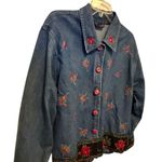 Vintage Life Style Denim Christmas Jacket Red Size M Photo 0