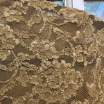 Nina McLemore Golden Bronze Floral Lace Lined Fitted Blouse Women’s Size Small S Gold Photo 3