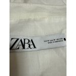 ZARA Women's White Snap Button Down Long Sleeve Pockets Oversized Coat Jacket M Photo 2