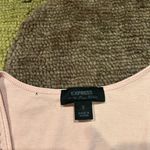 EXPRESS Vintage Y2K Style Pink Slim Fit Ribbed Tank Top Beaded Sequin Size Small Photo 2