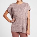Athleta Heathered Brown Relaxed Breezy Tee T-Shirt Photo 0