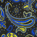 Misook  Paisley Knit Zip Up Hip Length Cardigan Sweater Black Blue Yellow Size S Photo 8