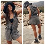 Free People Movement XS Gray Hike Race Runsie Romper Size 28 Photo 1