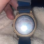 Navy Blue Strap Watch with Faux Gold Face Photo 4