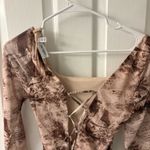 Willow + Root Cropped lace up  long sleeve top Photo 1