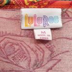 LuLaRoe  Irma High Low Oversized Tunic Blouse Size Medium Red Floral Rose Paisley Photo 3