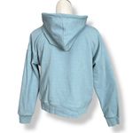 Marika Hoodie Sweatshirt Women Cutout Detail Heather Blue Smoke French Terry Med Photo 2