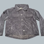 Kori  Grey Gray corduroy Jacket Coat small womens button up collared pockets Photo 0