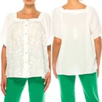 NEW NWT Grand & Greene Butterfly & Floral Applique White Top Size Large Fairy Photo 1