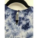 Y2K 90s Grunge D&Kade Crop Shirt Teen Large Blue Rayon Tie Dye Tie Waist Pocket Photo 7