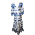 Alexis NWOT  Wylla Embroidered Linen Blend Maxi Dress XS Blue White Photo 11